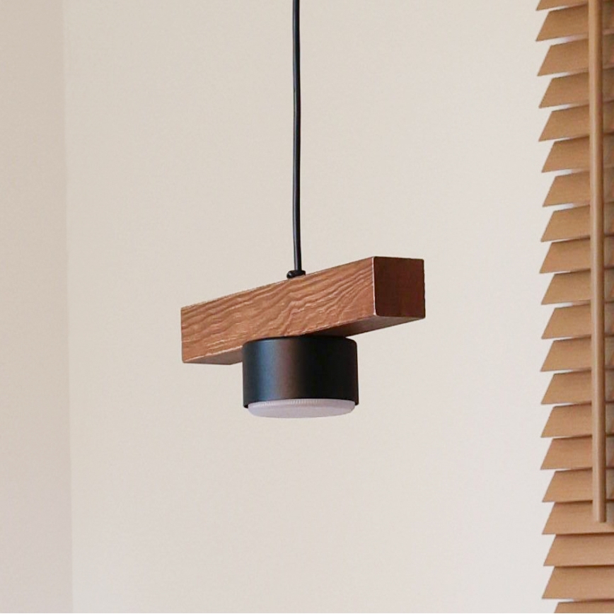 Duolla - Lustre suspenso por cabo IRONLINE 1xGX53/3W/230V pinho/carvalho/preto