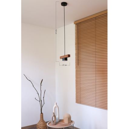 Duolla - Lustre suspenso por cabo IRONLINE 1xGX53/3W/230V pinho/carvalho/preto