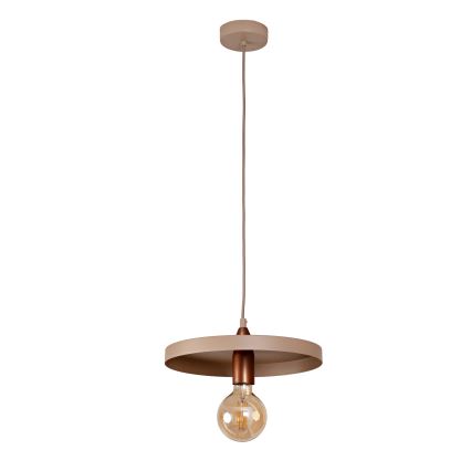 Duolla - Pendente suspenso por cabo IRONLINE 1xE27/15W/230V Ø 30 cm bege/cobre