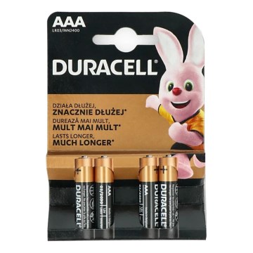 Duracell - 4 Pilhas alcalina Basic LR03/AAA 1,5V 2400 mAh