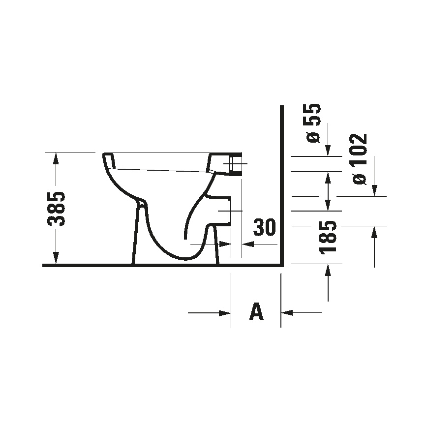 Duravit 21080900002 - Sanita de chão D-CODE cerâmica/branco brilhante