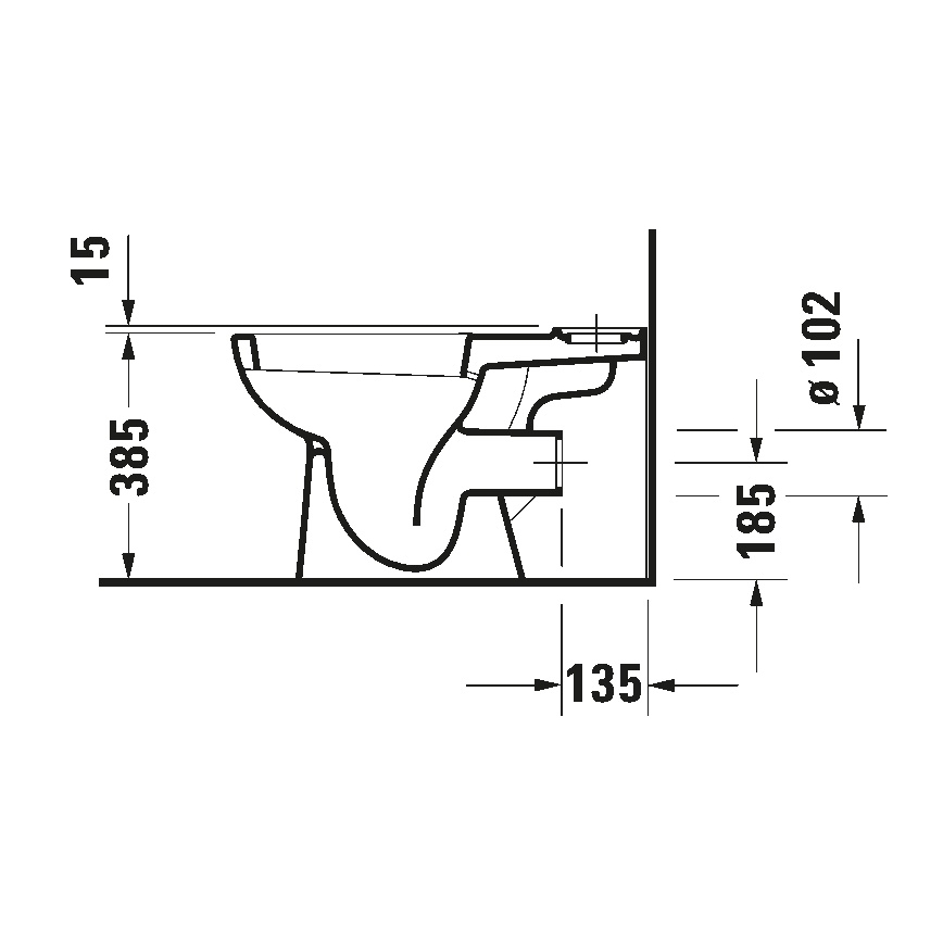 Duravit 21110900002 - Sanita combinada D-CODE cerâmica/branco brilhante