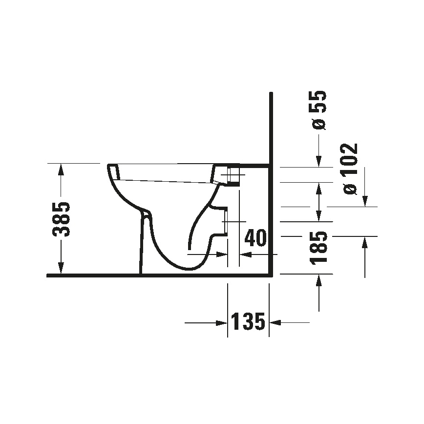 Duravit 21150900002 - Sanita de chão D-CODE cerâmica/branco brilhante