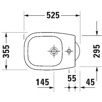 Duravit 22371000002 - Bidé de chão D-CODE 35,5x52,5 cm cerâmica/branco brilhante