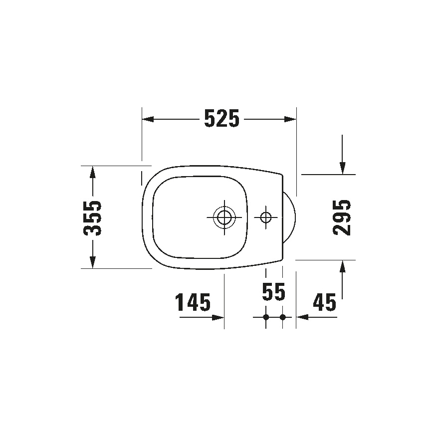 Duravit 22371000002 - Bidé de chão D-CODE 35,5x52,5 cm cerâmica/branco brilhante