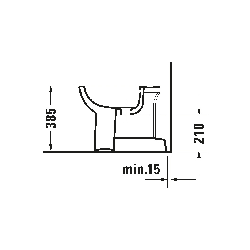 Duravit 22371000002 - Bidé de chão D-CODE 35,5x52,5 cm cerâmica/branco brilhante