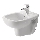 Duravit 22371500002 - Bidê suspenso D-CODE cerâmica/branco brilhante