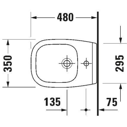 Duravit 22371500002 - Bidê suspenso D-CODE cerâmica/branco brilhante