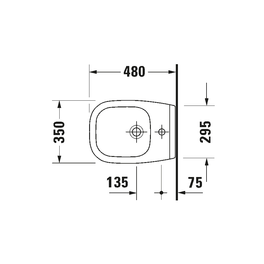 Duravit 22371500002 - Bidê suspenso D-CODE cerâmica/branco brilhante