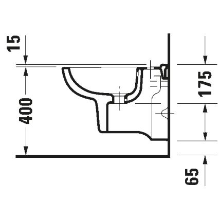 Duravit 22371500002 - Bidê suspenso D-CODE cerâmica/branco brilhante