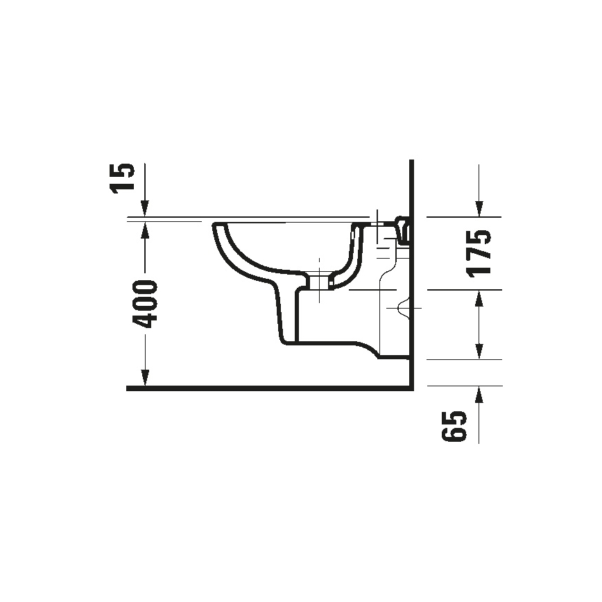 Duravit 22371500002 - Bidê suspenso D-CODE cerâmica/branco brilhante