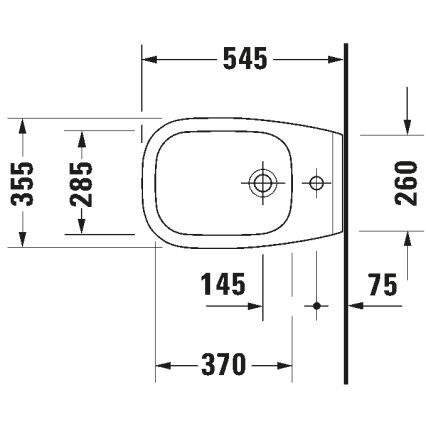 Duravit 22571500002 - Bidé suspenso D-CODE cerâmica/branco brilhante