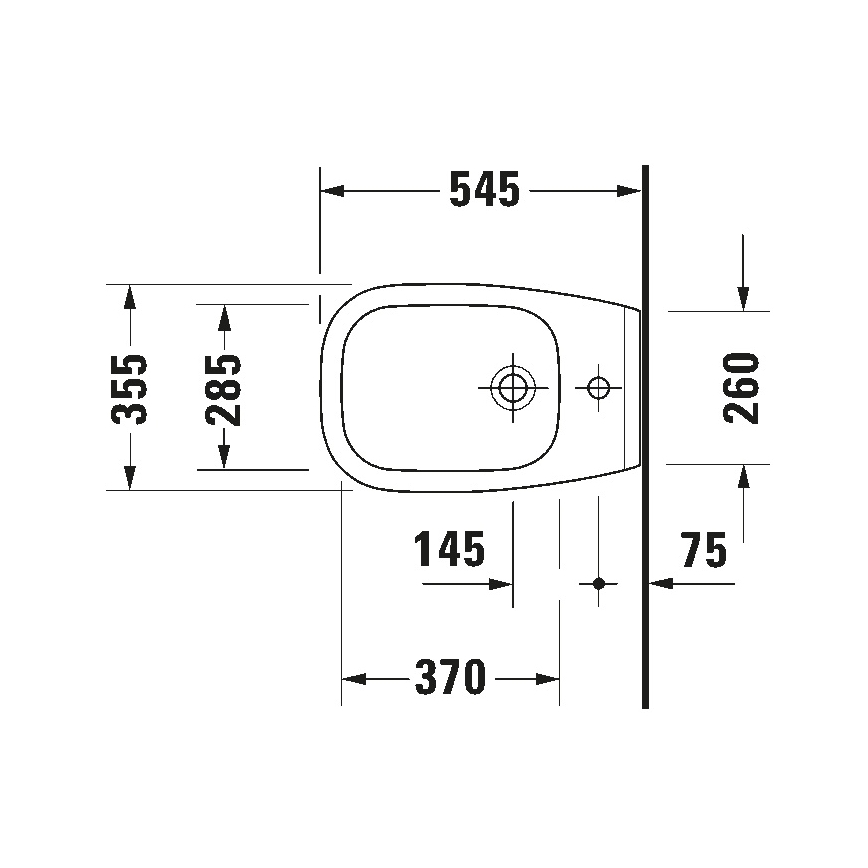 Duravit 22571500002 - Bidé suspenso D-CODE cerâmica/branco brilhante