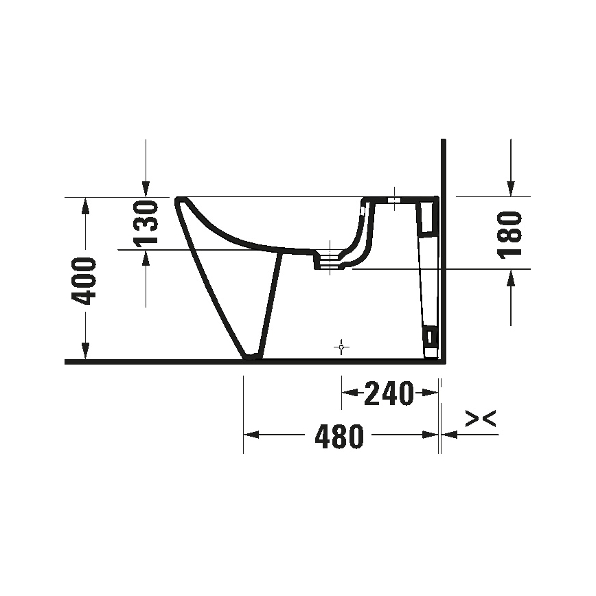 Duravit 2294100000 - Bidé de chão D-NEO cerâmica/branco brilhante