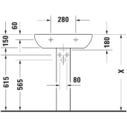 Duravit 23106500002 - Lavatório suspenso D-CODE 65x50 cm cerâmica/branco brilhante