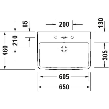 Duravit 23756500002 - Lavatório suspenso D-NEO 65x46 cm cerâmica/branco brilhante