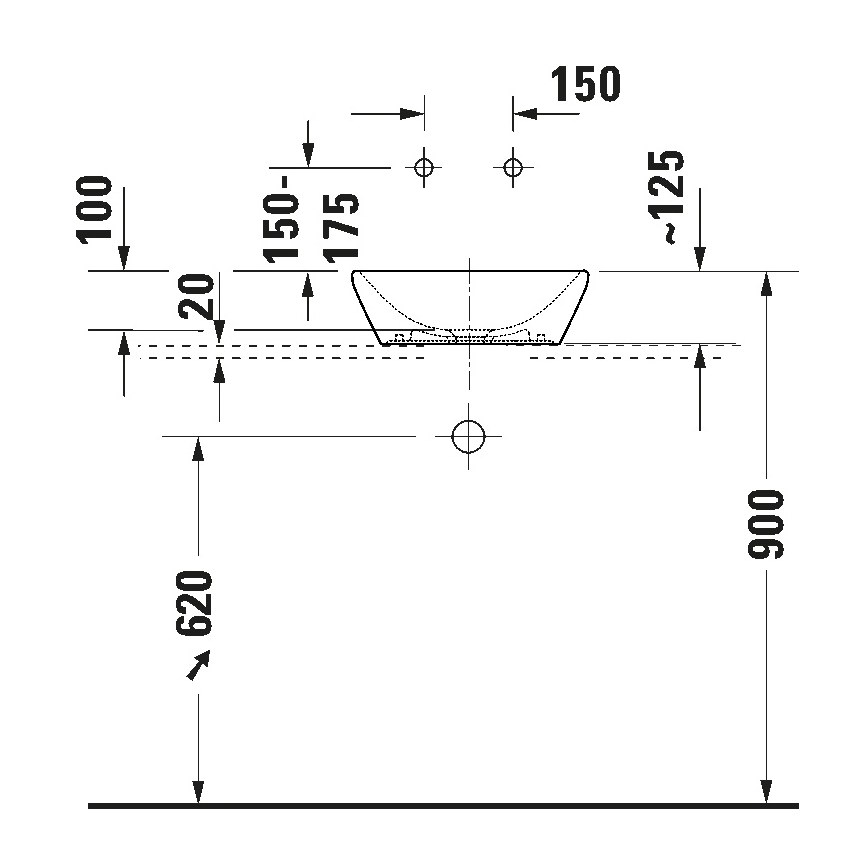 Duravit 2397400070 - Lavatório sobre bancada D-NEO 40x40 cm cerâmica/branco brilhante