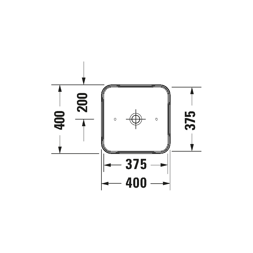 Duravit 2397400070 - Lavatório sobre bancada D-NEO 40x40 cm cerâmica/branco brilhante