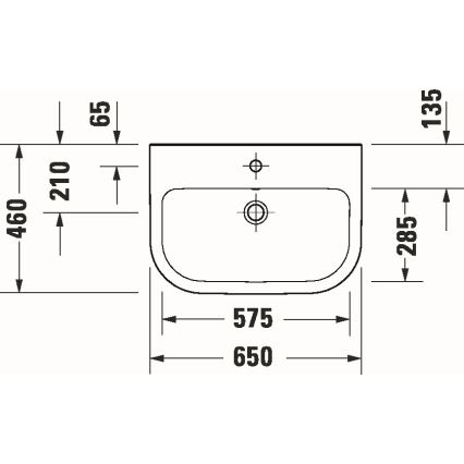 Duravit 23986500002 - Lavatório suspenso D-CODE 65x46 cm cerâmica/branco brilhante