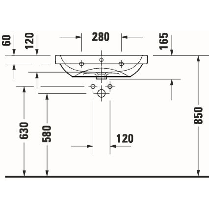 Duravit 23986500002 - Lavatório suspenso D-CODE 65x46 cm cerâmica/branco brilhante