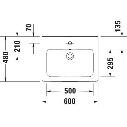 Duravit 23996000002 - Lavatório suspenso D-CODE 60x48 cm cerâmica/branco brilhante