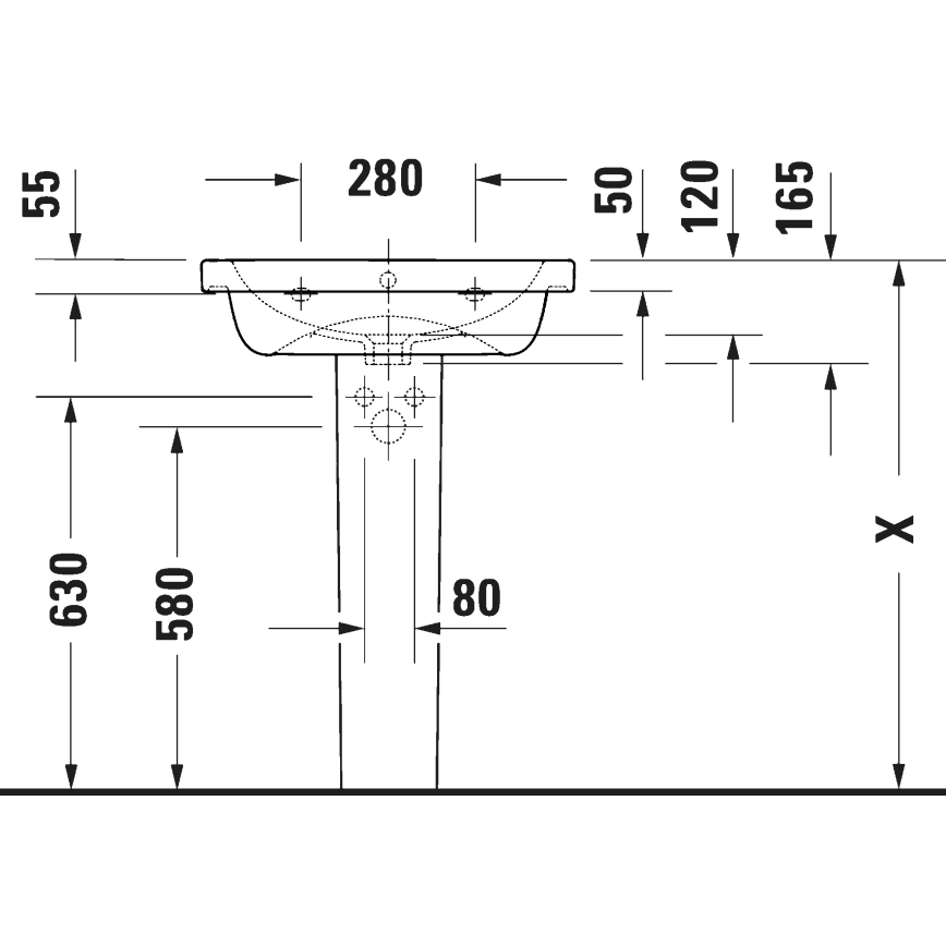 Duravit 23996000002 - Lavatório suspenso D-CODE 60x48 cm cerâmica/branco brilhante