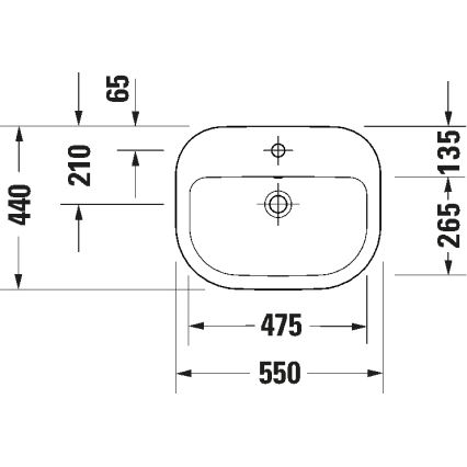 Duravit 24025500002 - Lavatório suspenso D-CODE 55x44 cm cerâmica/branco brilhante