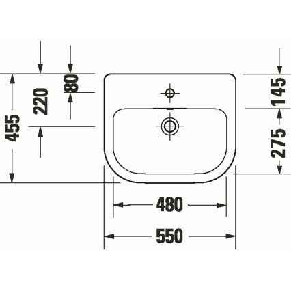 Duravit 24035500002 - Lavatório de encastrar D-CODE 55x45,5 cm cerâmica/branco brilhante