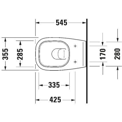 Duravit 25350900002 - Sanita suspensa D-CODE cerâmica/branco brilhante