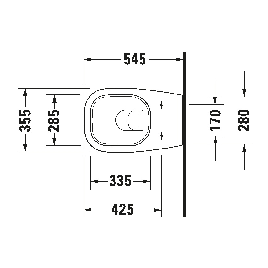 Duravit 25350900002 - Sanita suspensa D-CODE cerâmica/branco brilhante