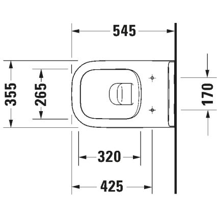 Duravit 25700920002 - Sanita suspensa sem aro D-CODE cerâmica/branco brilhante