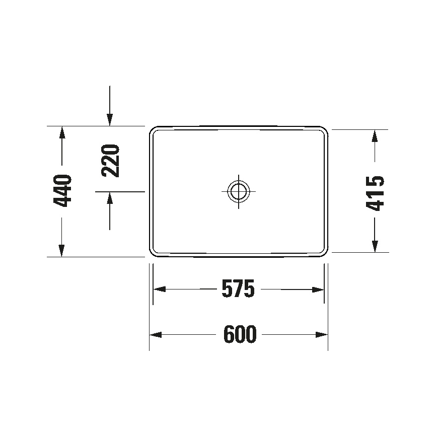 Duravit 358600079 - Lavatório de encastrar D-NEO 60 x 44 cm cerâmica/branco brilhante