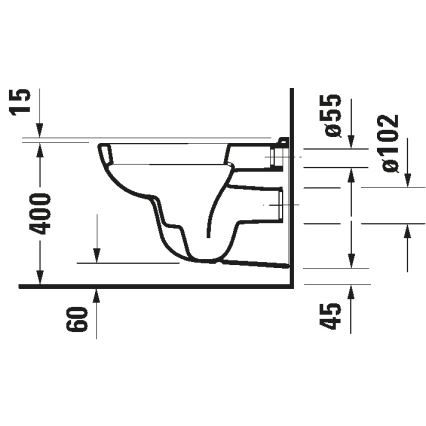 Duravit 45351900A1 - Sanita suspensa com assento D-CODE cerâmica/branco brilhante