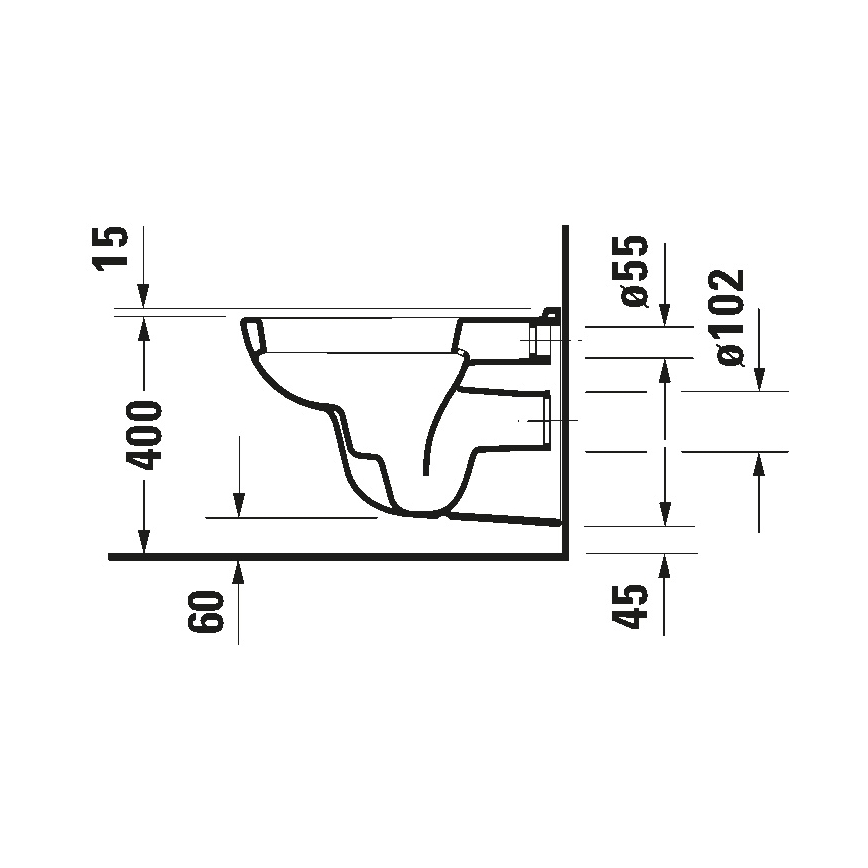 Duravit 45351900A1 - Sanita suspensa com assento D-CODE cerâmica/branco brilhante