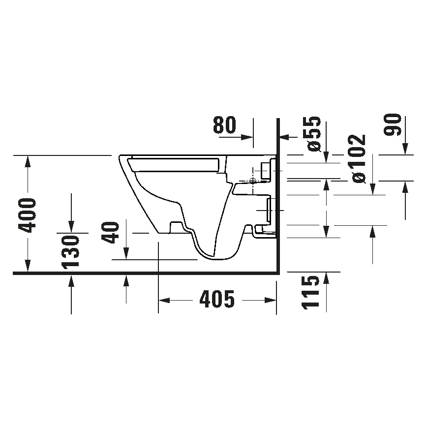 Duravit 49030900B2 - Sanita suspensa com assento D-CODE cerâmica/branco brilhante