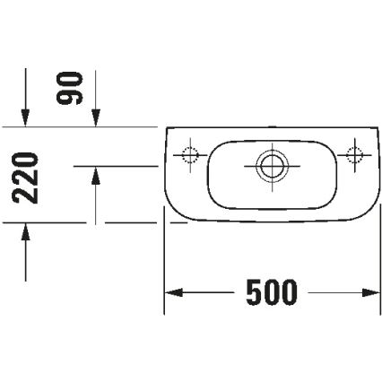 Duravit 7065000092 - Lavatório suspenso D-CODE 50x22 cm cerâmica/branco brilhante