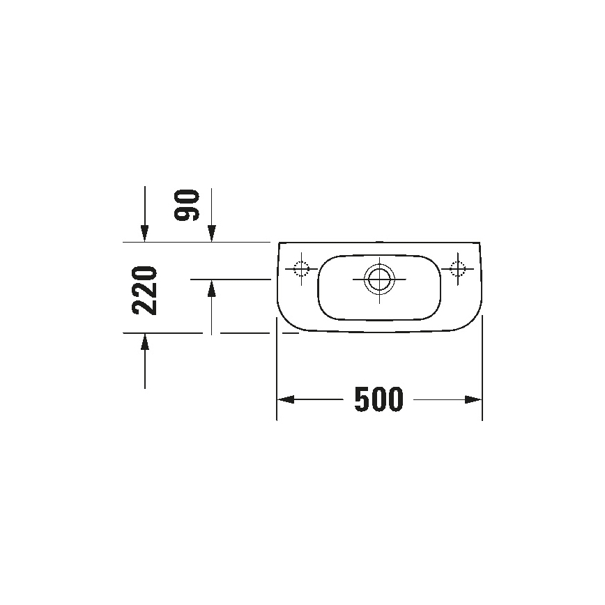 Duravit 7065000092 - Lavatório suspenso D-CODE 50x22 cm cerâmica/branco brilhante