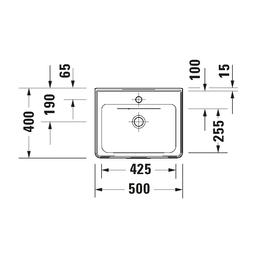 Duravit 742500000 - Lavatório suspenso D-NEO 50x40 cm cerâmica/branco brilhante