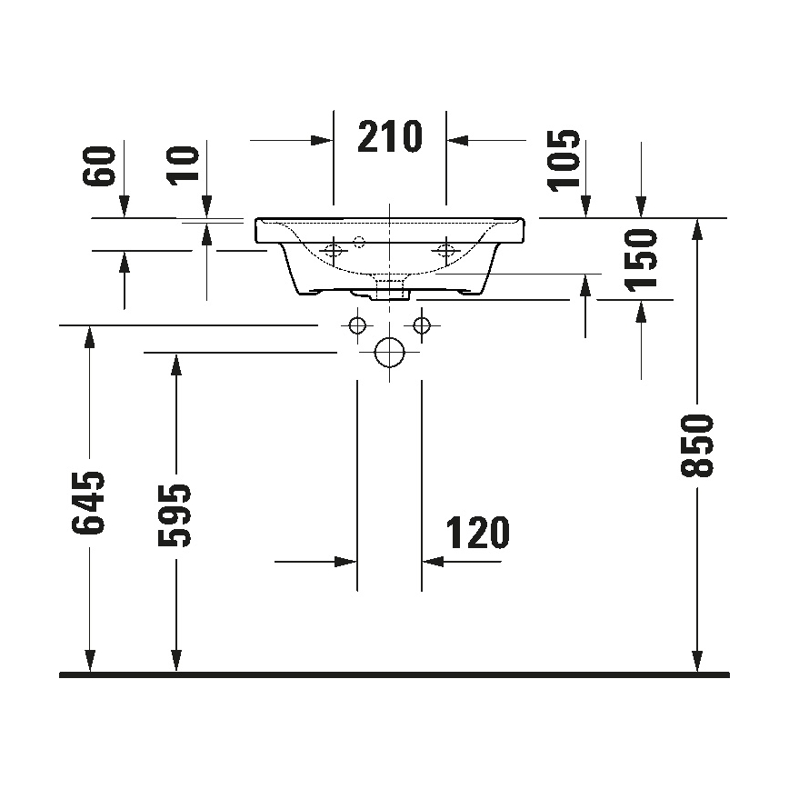 Duravit 742500000 - Lavatório suspenso D-NEO 50x40 cm cerâmica/branco brilhante