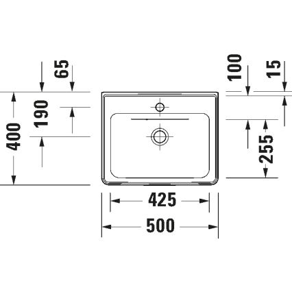 Duravit 742500060 - Lavatório suspenso D-NEO 50x40 cm cerâmica/branco brilhante