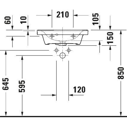 Duravit 742500060 - Lavatório suspenso D-NEO 50x40 cm cerâmica/branco brilhante