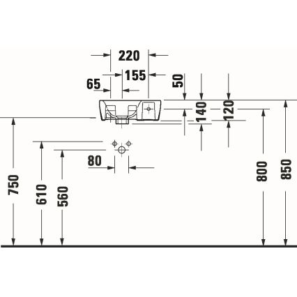 Duravit 7453600412 - Lavatório suspenso D-NEO 36x22 cm cerâmica/branco brilhante