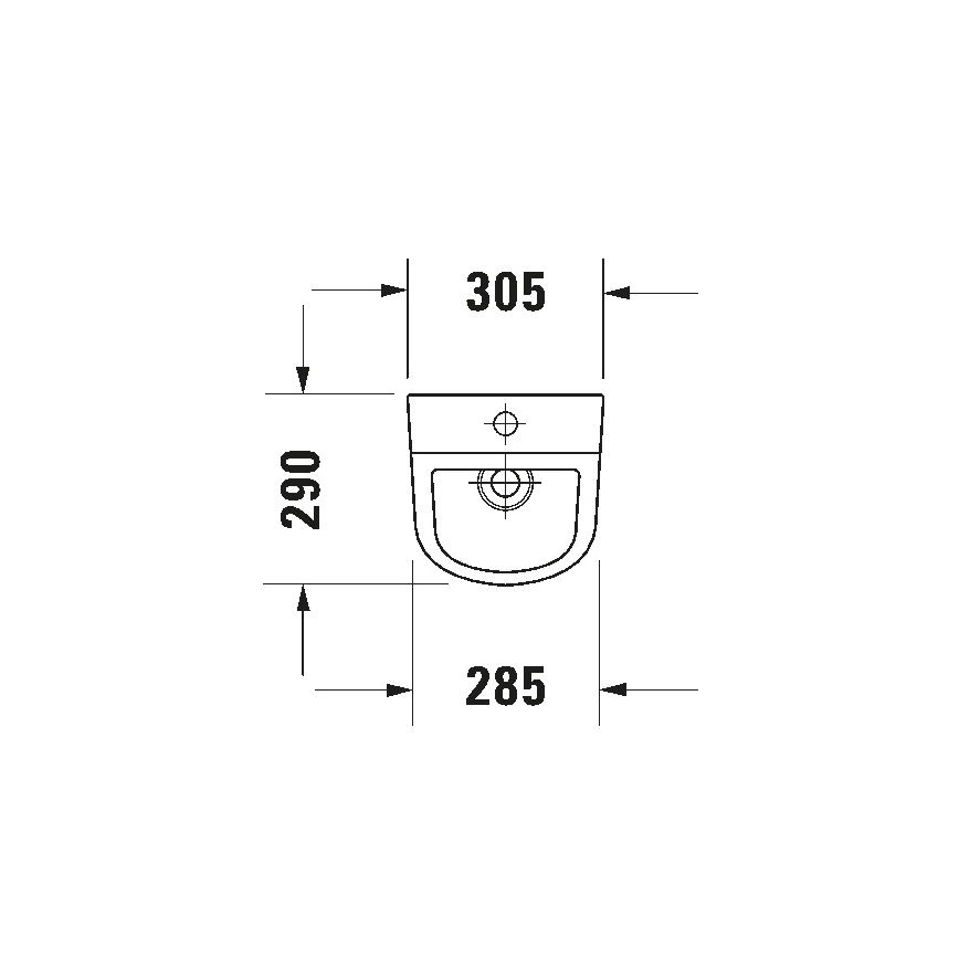 Duravit 828300000 - Pisoár sem aro D-CODE, entrada superior, saída traseira, cerâmica/branco brilhante