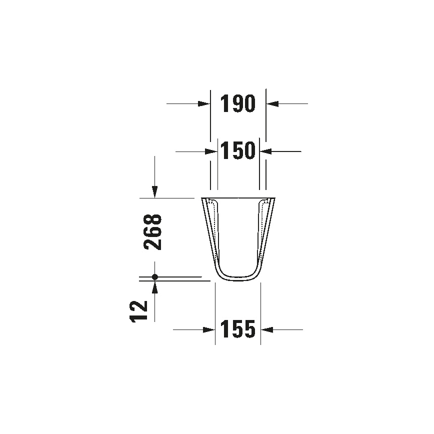 Duravit 8571800002 - Capa para sifão D-CODE 30 x 26,8 cm cerâmica/branco brilhante