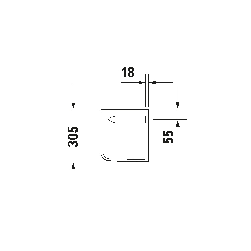 Duravit 8571800002 - Capa para sifão D-CODE 30 x 26,8 cm cerâmica/branco brilhante