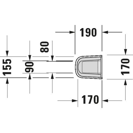 Duravit 8632700002 - Capa para sifão D-CODE 70,5x19 cm cerâmica/branco brilhante