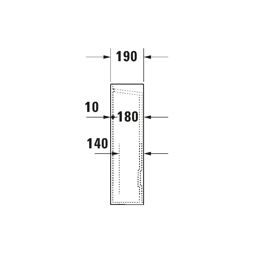 Duravit 8632700002 - Capa para sifão D-CODE 70,5x19 cm cerâmica/branco brilhante