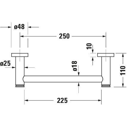 Duravit 99141000 - Alça de banheira D-CODE 28,4 cm cromada brilhante