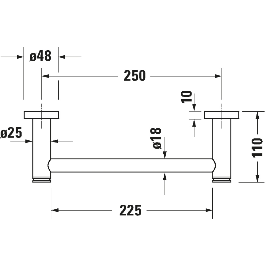 Duravit 99141000 - Alça de banheira D-CODE 28,4 cm cromada brilhante
