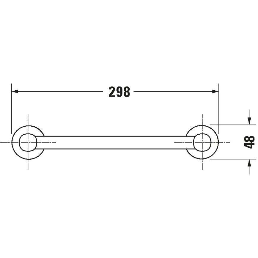 Duravit 99141000 - Alça de banheira D-CODE 28,4 cm cromada brilhante